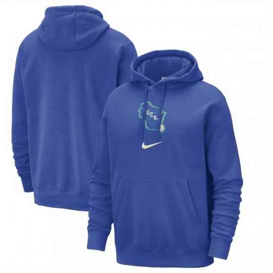 Men Milwaukee Bucks Royal 2023 24 City Edition Essential Club Pullover Hoodie